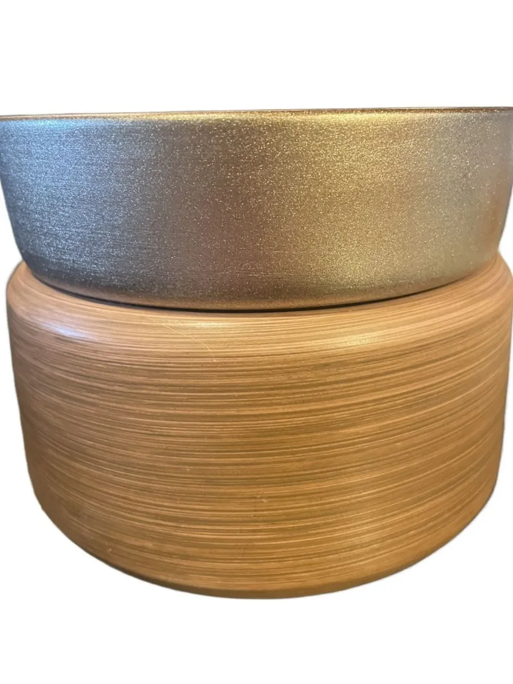 Sleek Contemporary 2 in 1 Flameless Candle Warmer Classic Pewter & Walnut Design